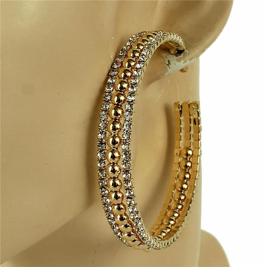 Rhinestones Beads Hoop Earring