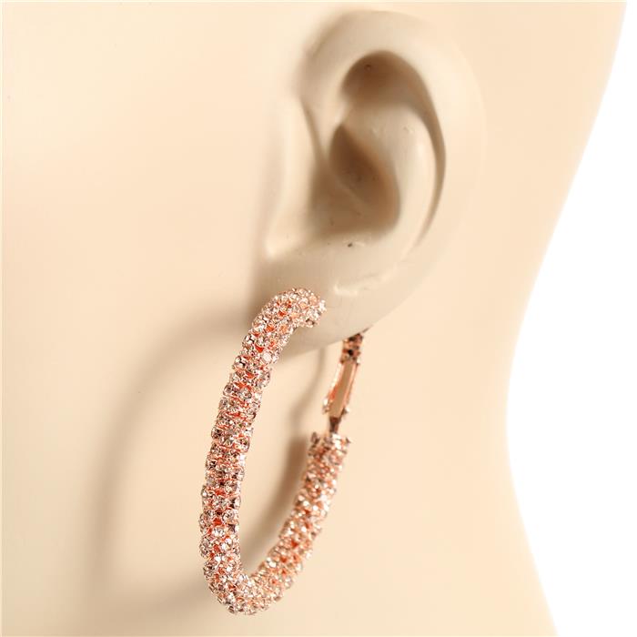 40mm Rhinestone Hoop Earring