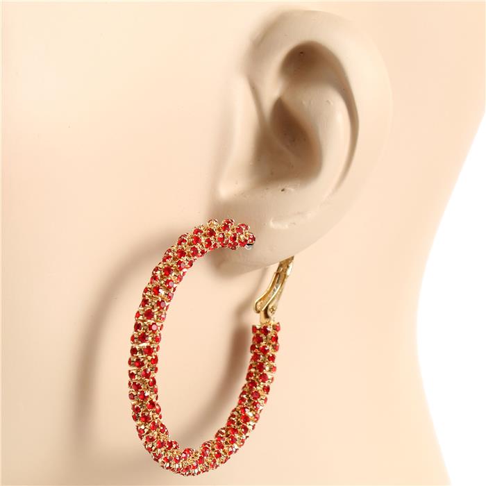 40mm Rhinestone Hoop Earring