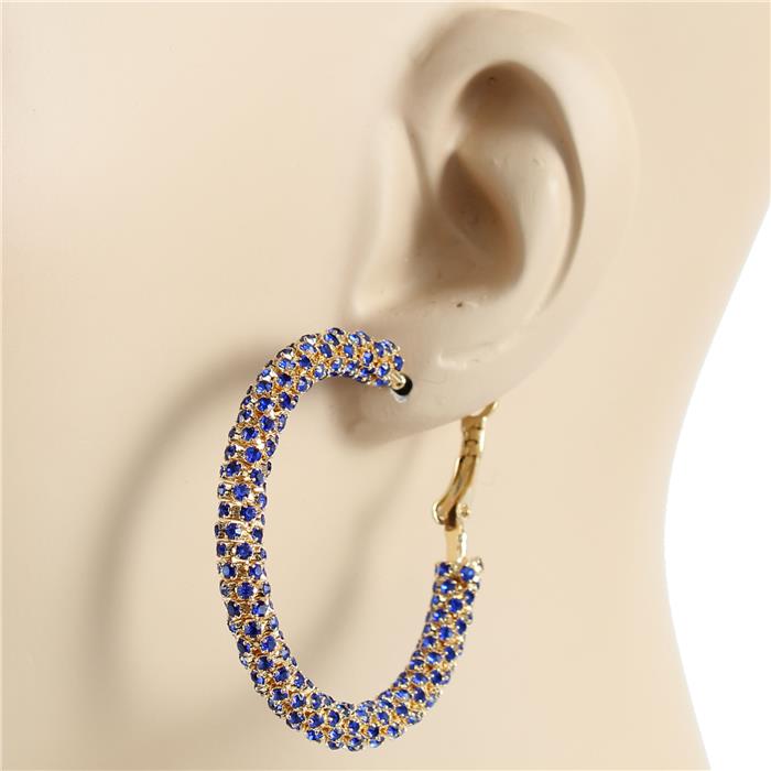 40mm Rhinestone Hoop Earring