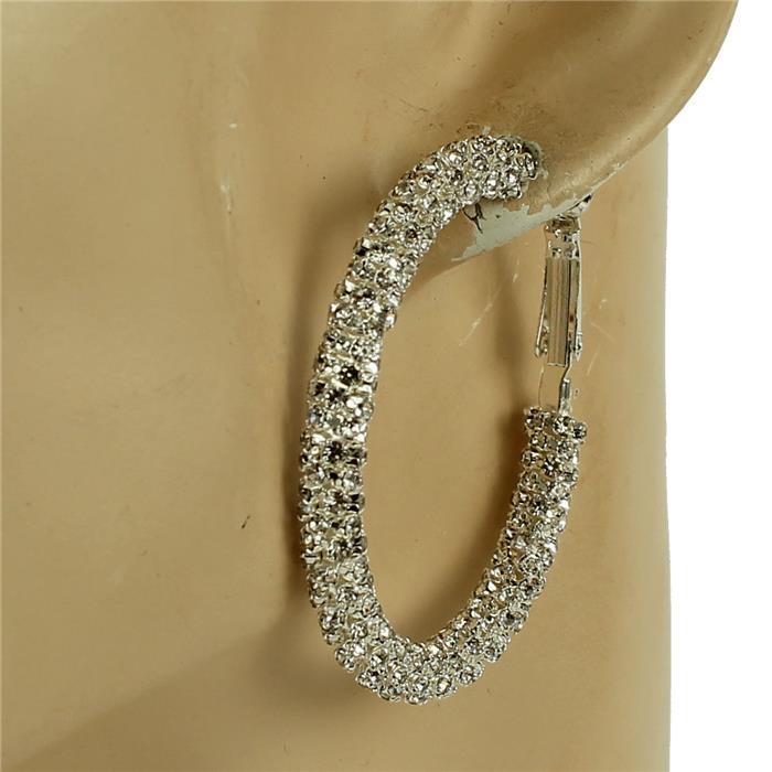 40mm Rhinestone Hoop Earring