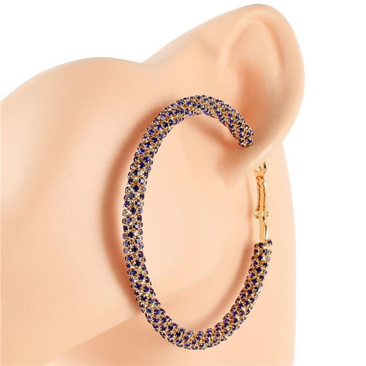 60MM Rhinestone Tube Hoop Earring