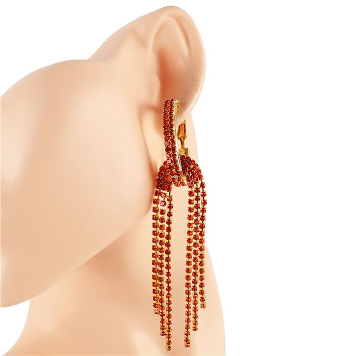 Rhinestrones Oval Fringeds Earring