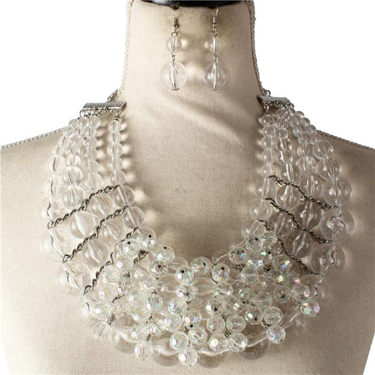 Fashion Crystal Beads Balls Necklace Set