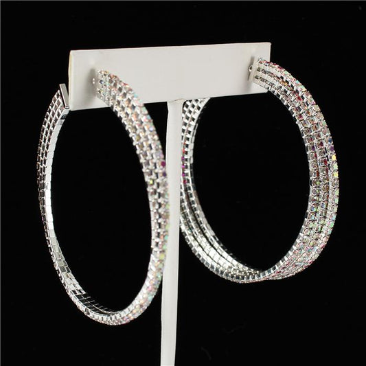 60 MM Rhinestones Hoop Earring