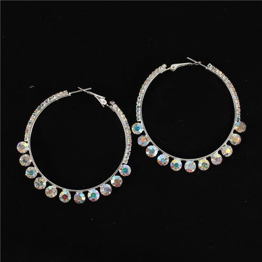 Rhinestones Hoop Earring