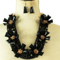 Fashion Cord Flower Necklace Set