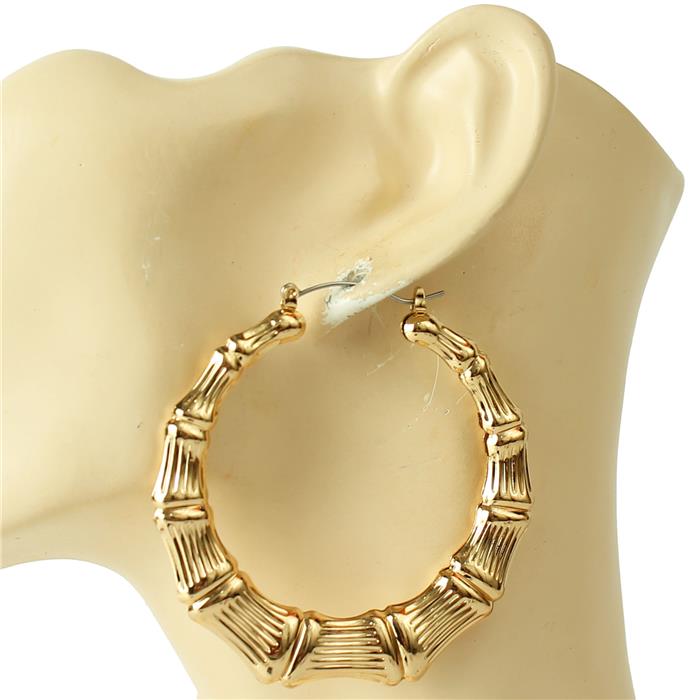 60 MM Metal Bamboo hoop Earring