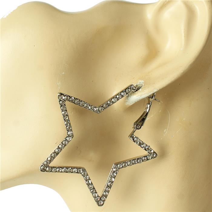 Crystal Star Hoop Earring