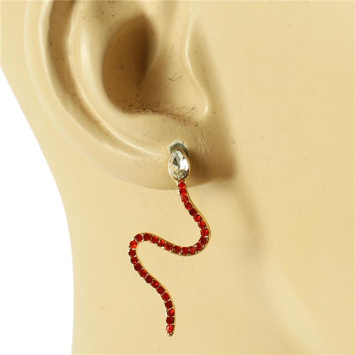 Crystal Stones Snake Earring