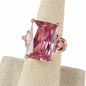 Cubic Zirconia Rectangle Stretch Ring