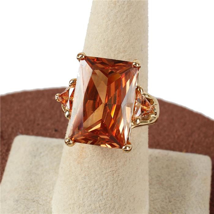 Cubic Zirconia Rectangle Stretch Ring