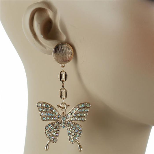 Crystal Metal Butterfly Earring