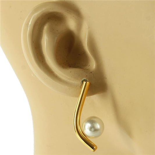 Stainless Steel Pearl Earring