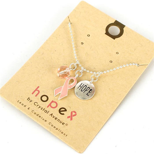 Pink Ribbon Charm Necklace