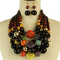 Wood Four Layereds Necklace Set