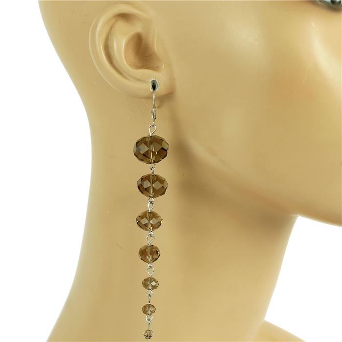 Long Crystal Beads Earring