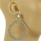 Stones Metal Link Round Earring