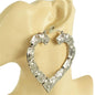 100mm Hammered Heart Hoop Earring