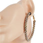 60mm Metal Stones Hoop Earring