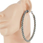 80mm Metal Stones Hoop Earring