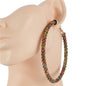 80mm Metal Stones Hoop Earring