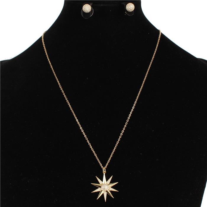 Stainless Steel Pendant Star Necklace Set