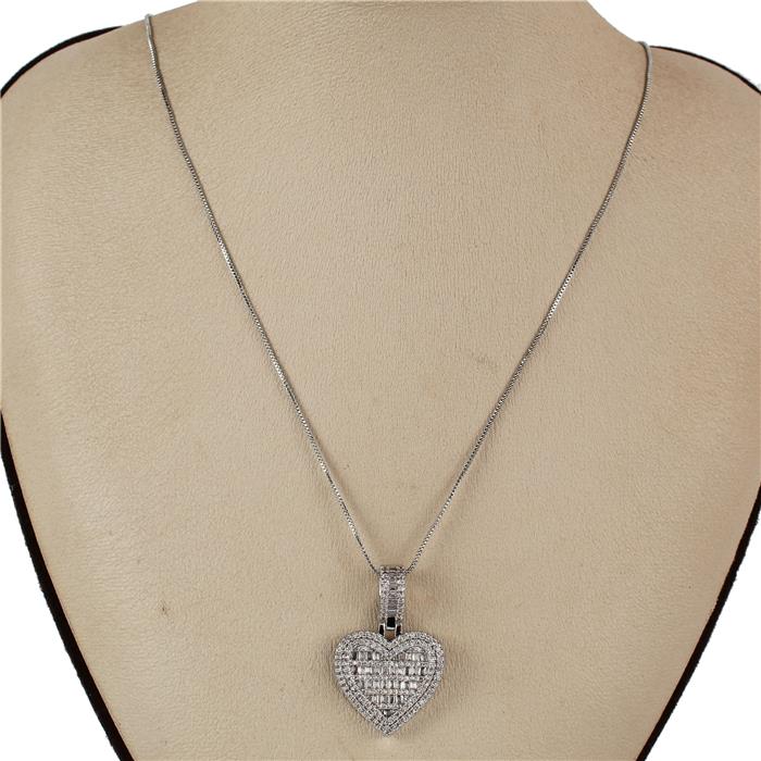 CZ Heart Pendant Necklace