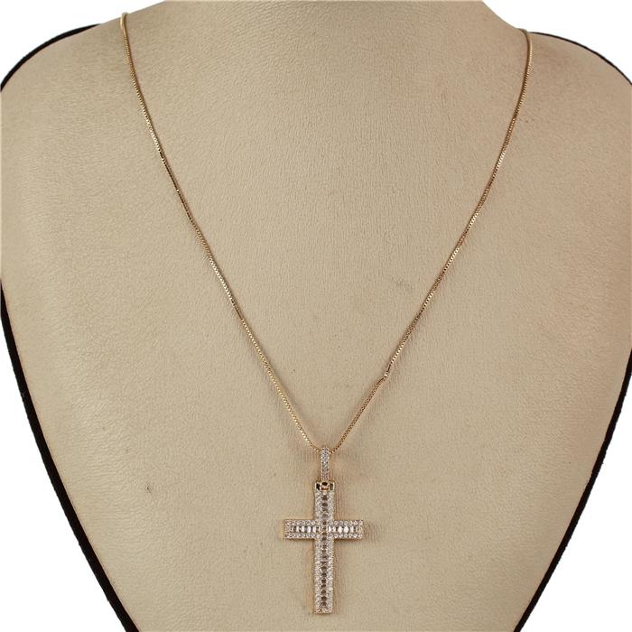 CZ Cross Pendant Necklace