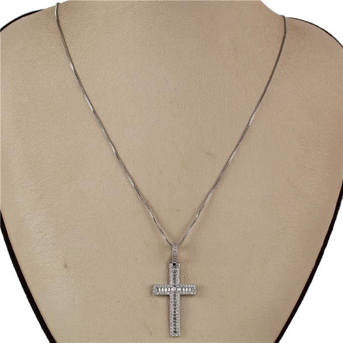 CZ Cross Pendant Necklace