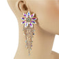 Crystal Flower Long Earring