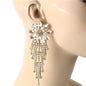 Crystal Flower Long Earring