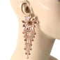 Crystal Flower Long Earring