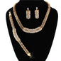 Metal Chain Stones 3Pcs Necklace Set