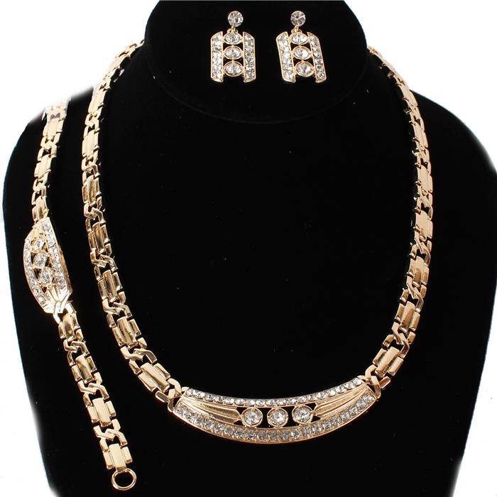 Metal X Chain 3Ps Necklace Set