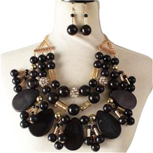 Fashion Oval Drop Necklace Set