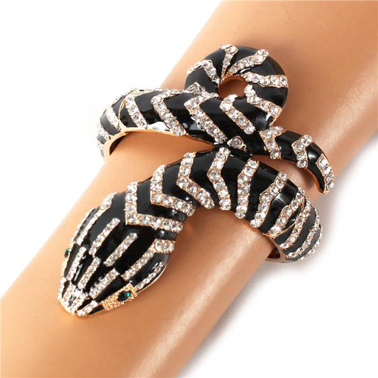 Enamel Crystal Snake Stretch Bracelet