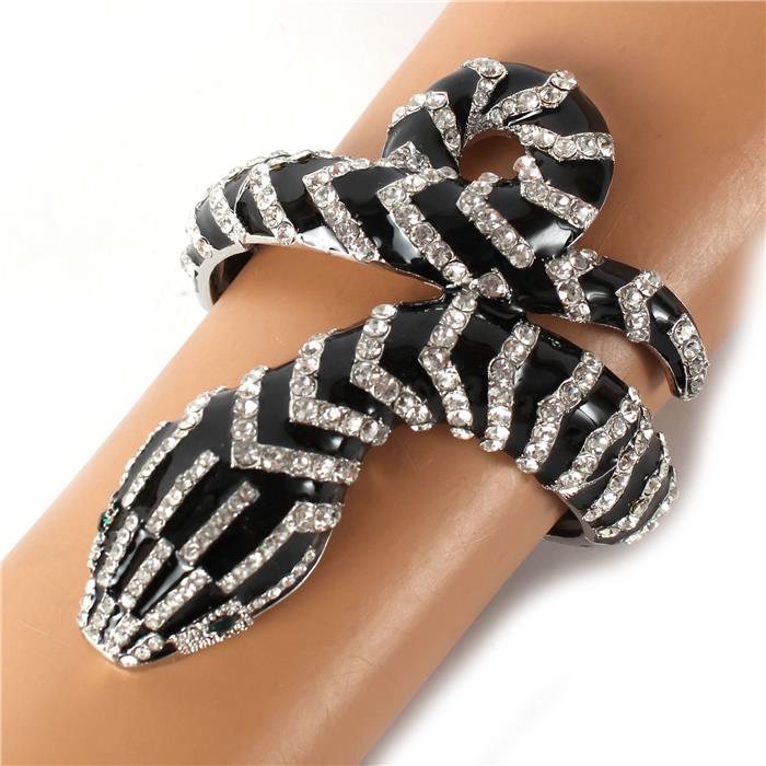 Enamel Crystal Snake Stretch Bracelet