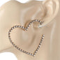 Rhinestones Heart Hoop Earring