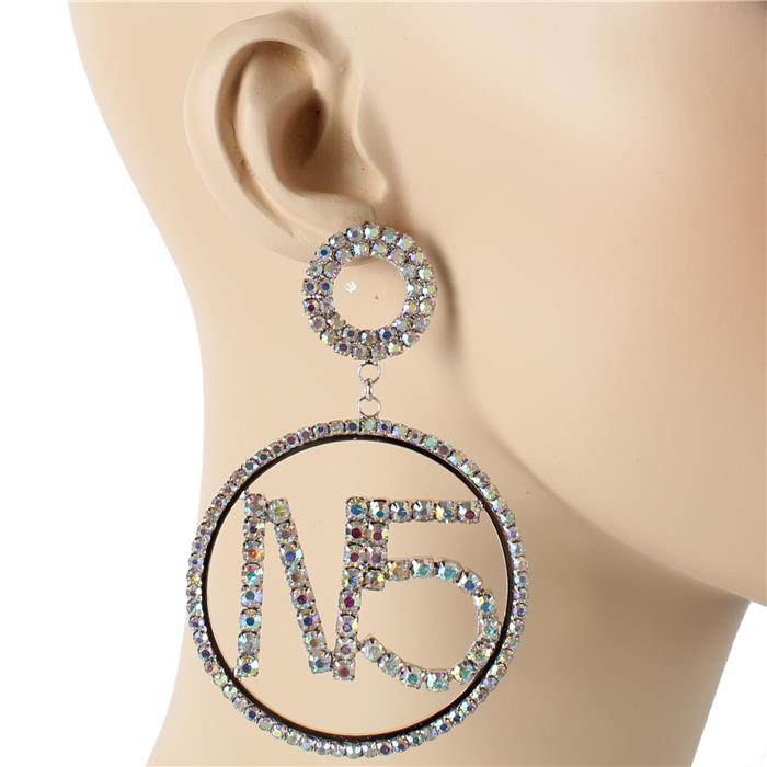 Rhinestones Long No. 5  Earring