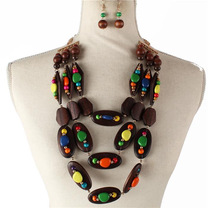 Fashion Wood Necklace Set