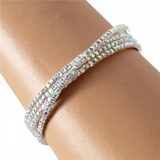 Rhinestones Swirl Layereds Bangle