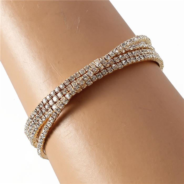 Rhinestones Swirl Layereds Bangle