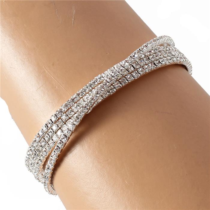 Rhinestones Swirl Layereds Bangle