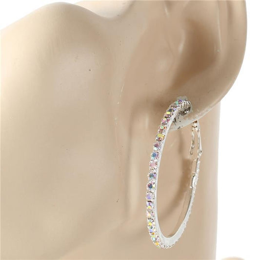 40mm Rhinestones Hoop Earring