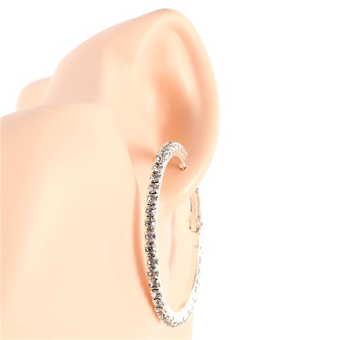 40mm Rhinestones Hoop Earring