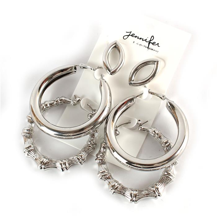 Metal 3 Pairs Hoop Earring