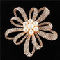 Rhinestones Pearls Flowers Brooch