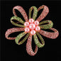 Rhinestones Pearls Flowers Brooch