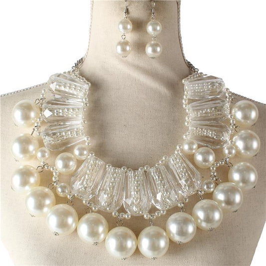 Pearl Chunky Necklace Set